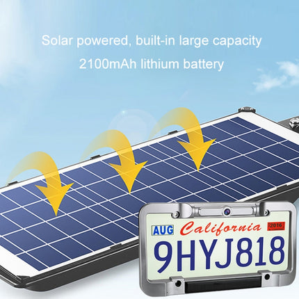 Solar License Plate Frame Wireless Transmission Reversing Camera Display, BC02