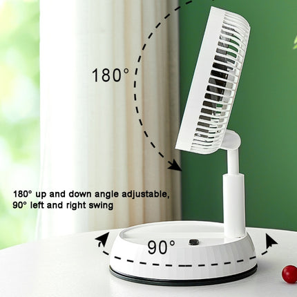 8-inch Portable Folding Telescopic Fan Can Shake Head with Timing & Remote Control, White 6000 mAh