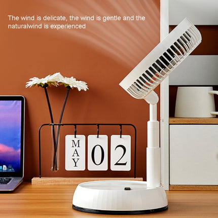 8-inch Portable Folding Telescopic Fan Can Shake Head with Timing & Remote Control, White 6000 mAh