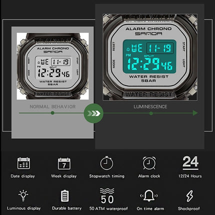 SANDA 2009 Multifunctional Sports Waterproof Calendar Watch