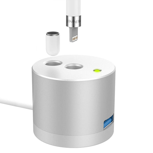 Für Apple Pencil 1 USB-Ladeadapter Metallsockel mit LED-Anzeige, A48 Silber, A48 Schwarz, A48 Roségold