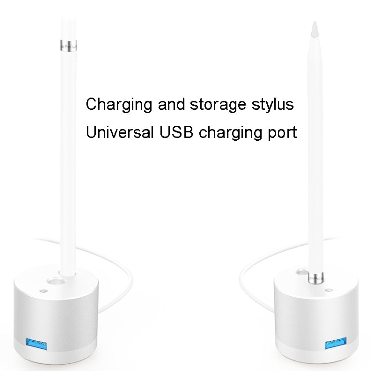 Für Apple Pencil 1 USB-Ladeadapter Metallsockel mit LED-Anzeige, A48 Silber, A48 Schwarz, A48 Roségold