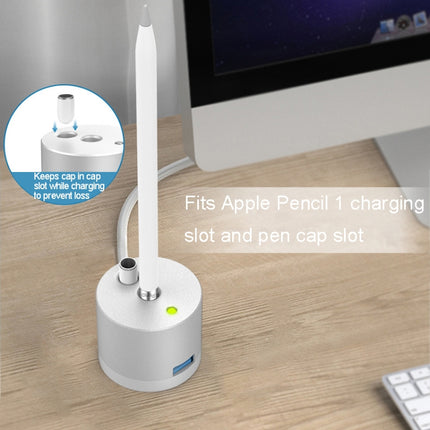 Für Apple Pencil 1 USB-Ladeadapter Metallsockel mit LED-Anzeige, A48 Silber, A48 Schwarz, A48 Roségold