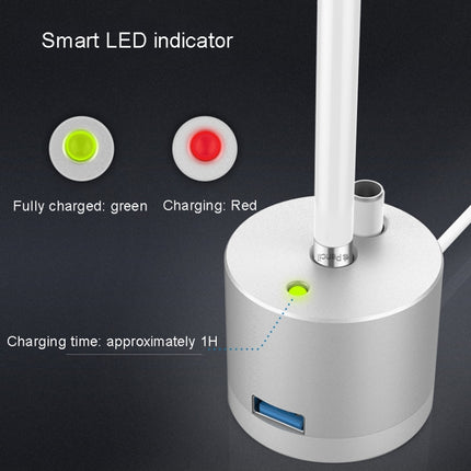 Für Apple Pencil 1 USB-Ladeadapter Metallsockel mit LED-Anzeige, A48 Silber, A48 Schwarz, A48 Roségold