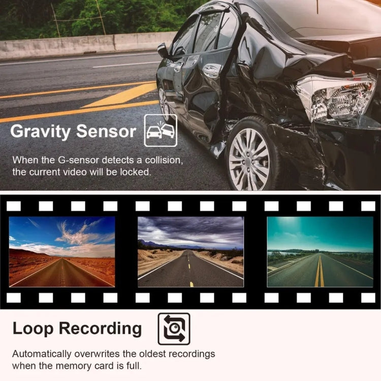 2 Inch Screen 3-Record 1080P Driving Recorder