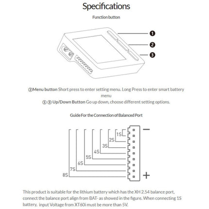 ISDT Aircraft Model Lithium Battery 1-8S Electric Display Measuring Appliance, ISDT BG-8S