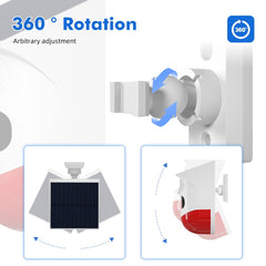 Infrared Motion Detector Solar Outdoor PIR Wireless Strobe Siren Detector Sound Alarm, CT80WR Tuya WiFi Model, CT80R USB Upgrade Model