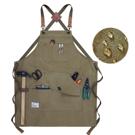 Carpentry Electrician Garden Heavy Canvas Workwear Apron, Black Gray, Black, Army Green, Khaki, Blue, Camel, Belt Black Gray, Belt Black, Belt Army Green, Belt Khaki, Belt Blue, Belt Camel