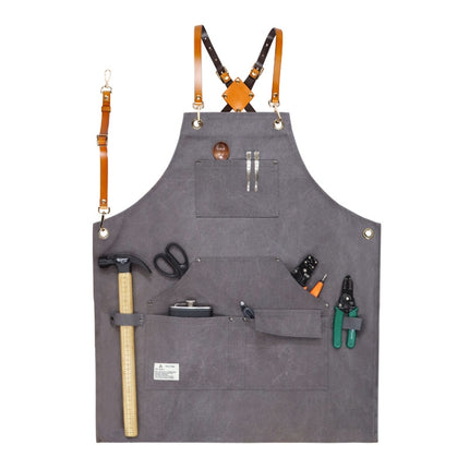 Carpentry Electrician Garden Heavy Canvas Workwear Apron, Black Gray, Black, Army Green, Khaki, Blue, Camel, Belt Black Gray, Belt Black, Belt Army Green, Belt Khaki, Belt Blue, Belt Camel