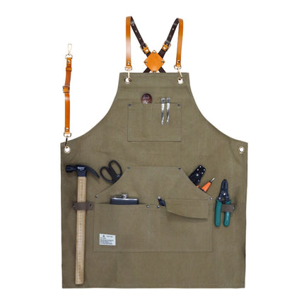 Carpentry Electrician Garden Heavy Canvas Workwear Apron, Black Gray, Black, Army Green, Khaki, Blue, Camel, Belt Black Gray, Belt Black, Belt Army Green, Belt Khaki, Belt Blue, Belt Camel
