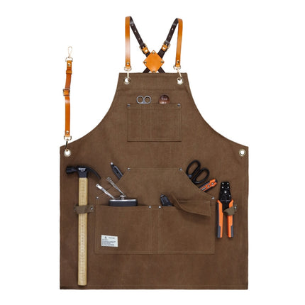 Carpentry Electrician Garden Heavy Canvas Workwear Apron, Black Gray, Black, Army Green, Khaki, Blue, Camel, Belt Black Gray, Belt Black, Belt Army Green, Belt Khaki, Belt Blue, Belt Camel