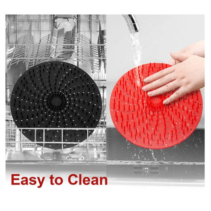 Air Fryer Reusable Silicone Liner Mat Non-Stick Steamer Pad Kitchen Accessories, Square Red 20.2cm, Square Black 23cm