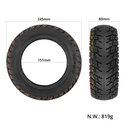 Ulip 10 x 3.0 10 Inch Electric Scooter Thickened Off-road Tubeless Tire for Dualtron Zero 10X, Kaabo Wolf Warrior, Kaabo Mantis 10, Without Gas Nozzle, With Gas Nozzle