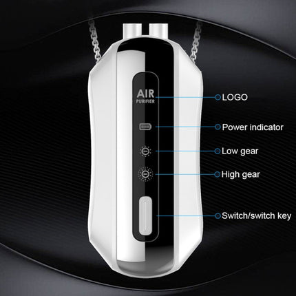 Portable Negative Ion Air Purifier Home Hanging Neck Purifier, Chain Style (White), Chain Style (Black), Rope Style (White), Rope Style (Black)
