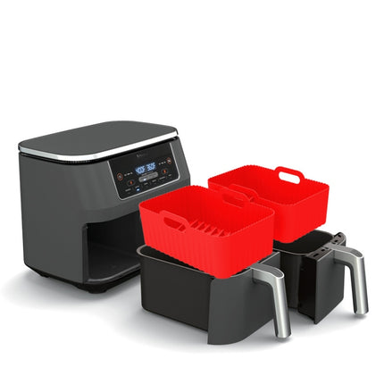 For Ninja DZ201 Air Fryer Silicone Liner Mat Reusable Basket Tray, Gray Thick Model (140g), Pink Thick Model (140g), Blue Thick Model (140g), Red Thick Model (140g), Black Thick Model (140g), Gray Thin Model (95g), Black Thin Model (95g)               ...