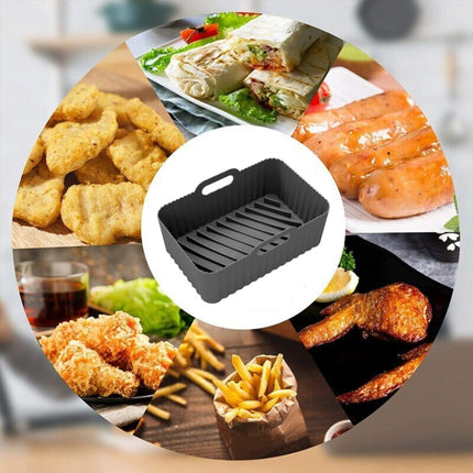 For Ninja DZ201 Air Fryer Silicone Liner Mat Reusable Basket Tray, Gray Thick Model (140g), Pink Thick Model (140g), Blue Thick Model (140g), Red Thick Model (140g), Black Thick Model (140g), Gray Thin Model (95g), Black Thin Model (95g)               ...