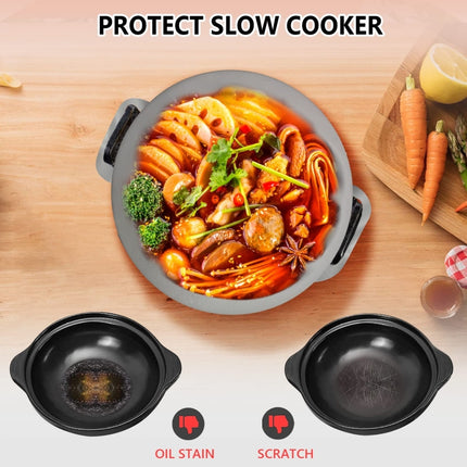 6QT Silicone Slow Cooke Liners Reusable Leakproof Crock Pot Liners, Gray, Black, Pink, Yellow