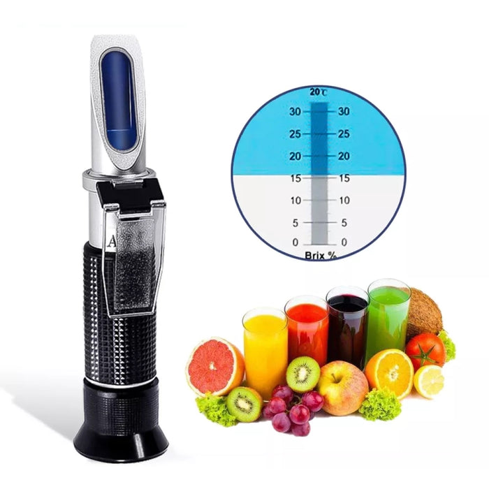 Handrefraktometer Fruchtzuckermessgerät Brix Tester 0-32 Messbereich, RF001BX Mit Kunststoffbox