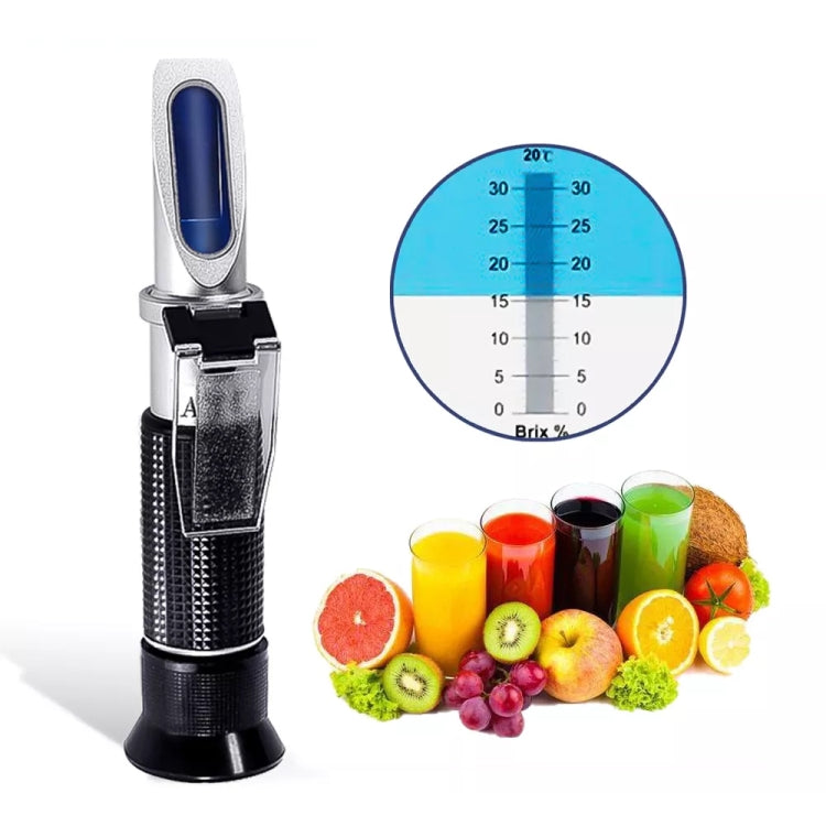 Handheld Refractometer Fruit Sugar Meter Brix Tester 0-32 Measuring Range, RF001BX With Plastic box