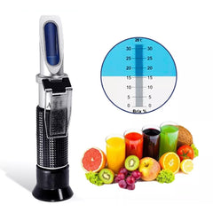 Handheld Refractometer Fruit Sugar Meter Brix Tester 0-32 Measuring Range, RF001BX With Plastic box