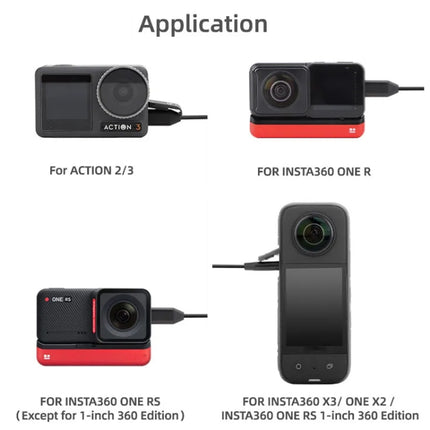 Micrófono de cuello Sunnylife MC490 para cámara de grabación de movimiento, para DJI Action3/2, para Insta360 ONE RS, para Insta360 ONE X2/X3/1 pulgadas, edición 360