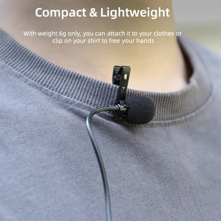 Micrófono de cuello Sunnylife MC490 para cámara de grabación de movimiento, para DJI Action3/2, para Insta360 ONE RS, para Insta360 ONE X2/X3/1 pulgadas, edición 360