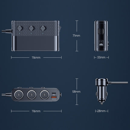 Car Cigarette Lighter USB3.0/PD Interface 127W Car Charger