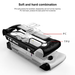 For ASUS Rog Ally Game Console PC+TPU Protective Case Cover With Bracket, PC+TPU  Black+Transparent, PC+TPU White+Transparent