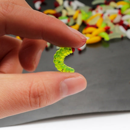 100pcs Red Headed Bread Worm Suite Fake Bait, 100pcs