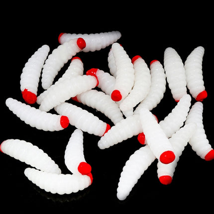 100pcs Red Headed Bread Worm Suite Fake Bait, 100pcs
