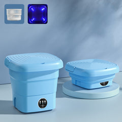 Mini Portable Folding Household Washing Machine Underwear Washer, Fruit Green, Lake Blue, Warm Yellow, Fruit Pink, Fruit Green + Blue Light Antibacterial, Lake Blue + Blue light antibacterial, Warm Yellow + Blue light antibacterial