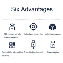 ASiNG LED LCD Screen High Power Bright Green Laser Pointer PPT Speech Instructions Page Presenter
