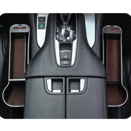 Car Central Control Seat Gap Storage Box with Dual USB Ambient Lights, Suede Wine Red Principal Driver, Suede Wine Red Co-pilot, Suede Coffee Principal Driver, Suede Coffee Co-pilot, Suede Black Principal Driver, Suede Black Co-pilot                   ...