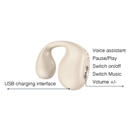 Dual Ear Bone Conduction Wireless Bluetooth Earphones Ear Clip Wear Mini Sport, Dual Ear (Pink), Dual Ear (Blue), Dual Ear (White), Dual Ear (Skin Color), Dual Ear (Black)