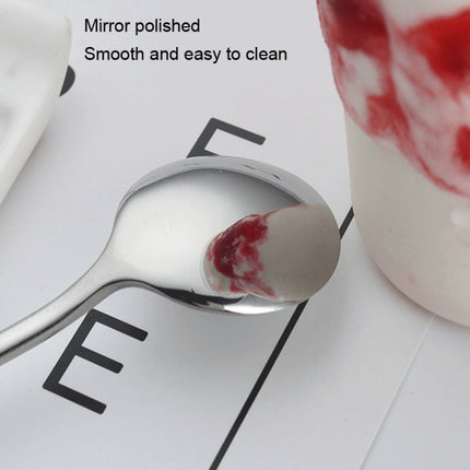 304 Stainless Steel Long Handle Thickened Round Spoon Coffee Ice Drink Mixing Spoon, Stainless Steel Color, Titanium Gold, Rose Gold, Titanium Black