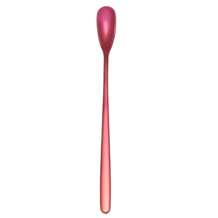 15cm 304 Stainless Steel Spoon Coffee Square Head Spoon Long Handle Mixing Spoon, Stainless Steel Color, Titanium Gold, Rose Gold, Titanium Black, Blue, Purple