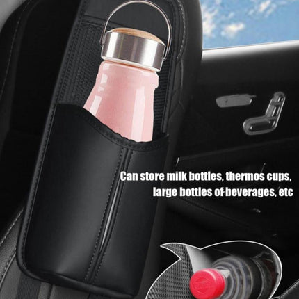 Car Seat Leather Multifunctional Tissue Water Cup Storage Hanging Bag