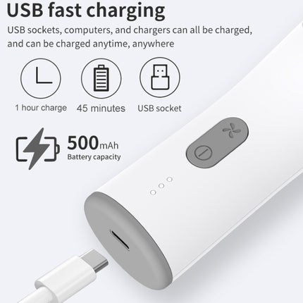 Electric Waterproof Hairdresser Children Low Noise Rechargeable Push Clipper, Digital Version White, Suction Upgrade Version White