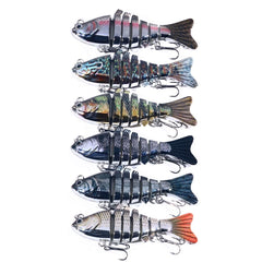 HENGJIA 10cm 24g Bionic Multi-Section Fish Bait Plastic Electroplating Fake Bait, JM060 (1), JM060 (2), JM060 (3), JM060 (4), JM060 (5), JM060 (6)