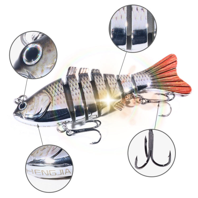 HENGJIA 10cm 24g Bionic Multi-Section Fish Bait Plastic Electroplating Fake Bait, JM060 (1), JM060 (2), JM060 (3), JM060 (4), JM060 (5), JM060 (6)
