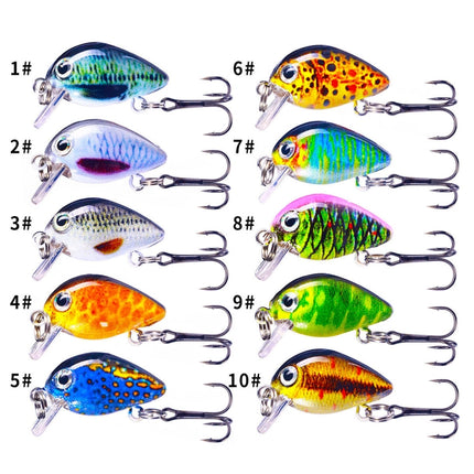 HENGJIA 2.5cm 1.5g Floating Water Little Fat Micro-Object Mini 3D Printing Luya Bait