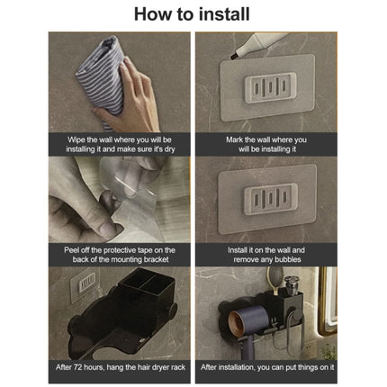 Soporte de pared para secador de pelo Dyson, estante de almacenamiento para baño, blanco simple, negro simple, gris simple, blanco mejorado, negro mejorado, gris mejorado