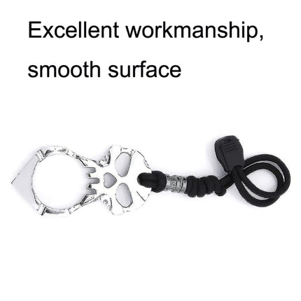 Rose Thorn Single Finger Buckle Self-defense Broken Window Keychain, Skull(Black), Skull(Gold), Skull(Silver)
