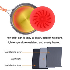 Hewolf HW-K1779 4-5 People Outdoor Aluminum Stove Portable Storage Camping Set