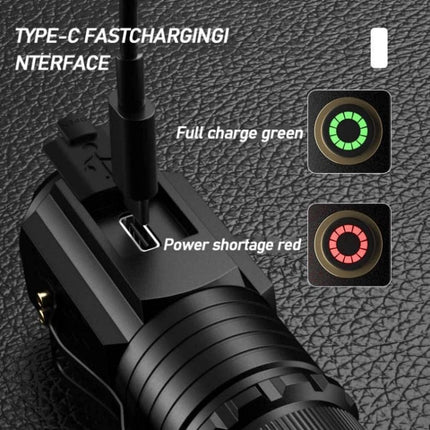 3 LED Mini Flashlight Rechargeable Waterproof 2000LM Super Bright Torch, Tail No Magnet, Tail Magnet