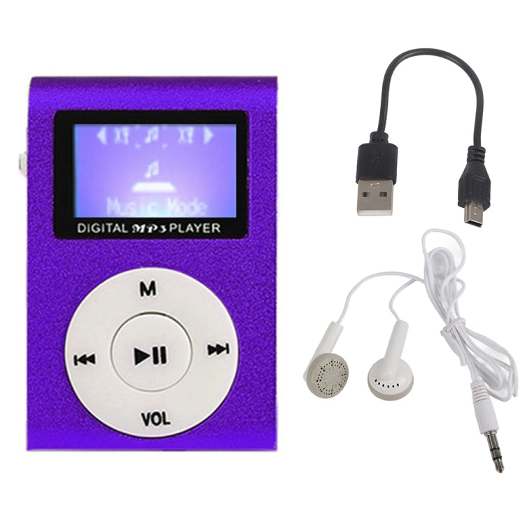 Mini Lavalier Metal MP3 Music Player with Screen, Without Memory Card