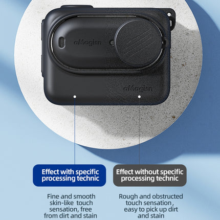 For Insta360 GO 3 AMagisn Silicone Body Cover Protective Case With Lanyard