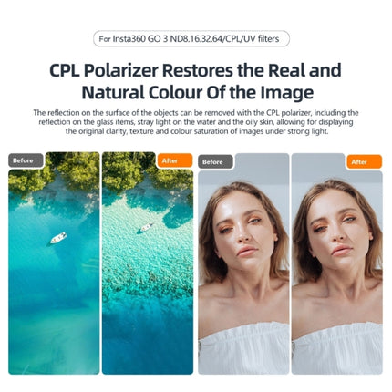For Insta360 GO 3 / Go 2 AMagisn Lens Filters Waterproof Filter, ND8, ND16, ND32, ND64, UV, ND8+16+32, ND8+16+32+CPL, ND8+16+32+64