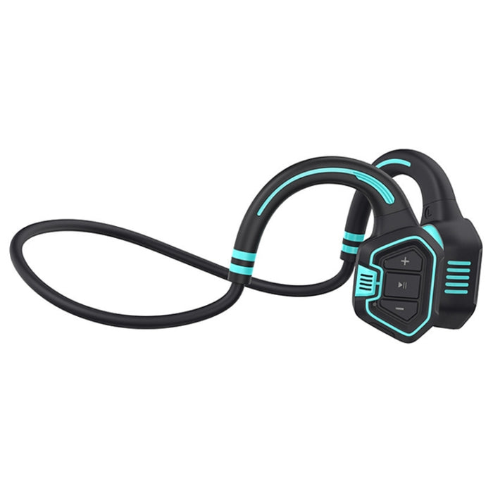 In-ear Waterproof Bone Conduction Earphone Magnetic Charging Swimming Sports Bluetooth Earphone, AS9 Blue