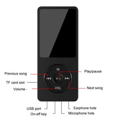 Bluetooth MP3/MP4 Student Walkman Music Player E-Book Playback, Without Memory Card, With 8GB Memory Card, With 16GB Memory Card, With 32GB Memory Card, With 64GB Memory Card